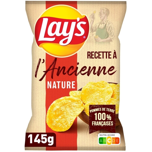 Lay's Chips à l'Ancienne Nature - 145g [DLUO 30/12/2023]